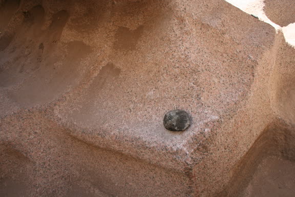Obelisks Egyptian - Aswan quarry with dolorite balls used to pound out the pink granite slabs